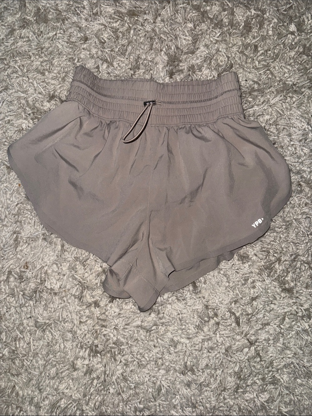 Women’s High-Rise Athletic Shorts in Gray with Elastic Waist